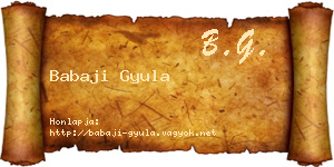 Babaji Gyula névjegykártya